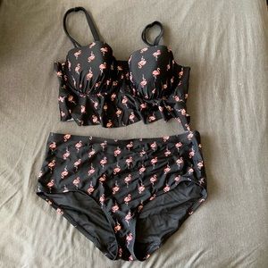 Plus flamingo swim suit